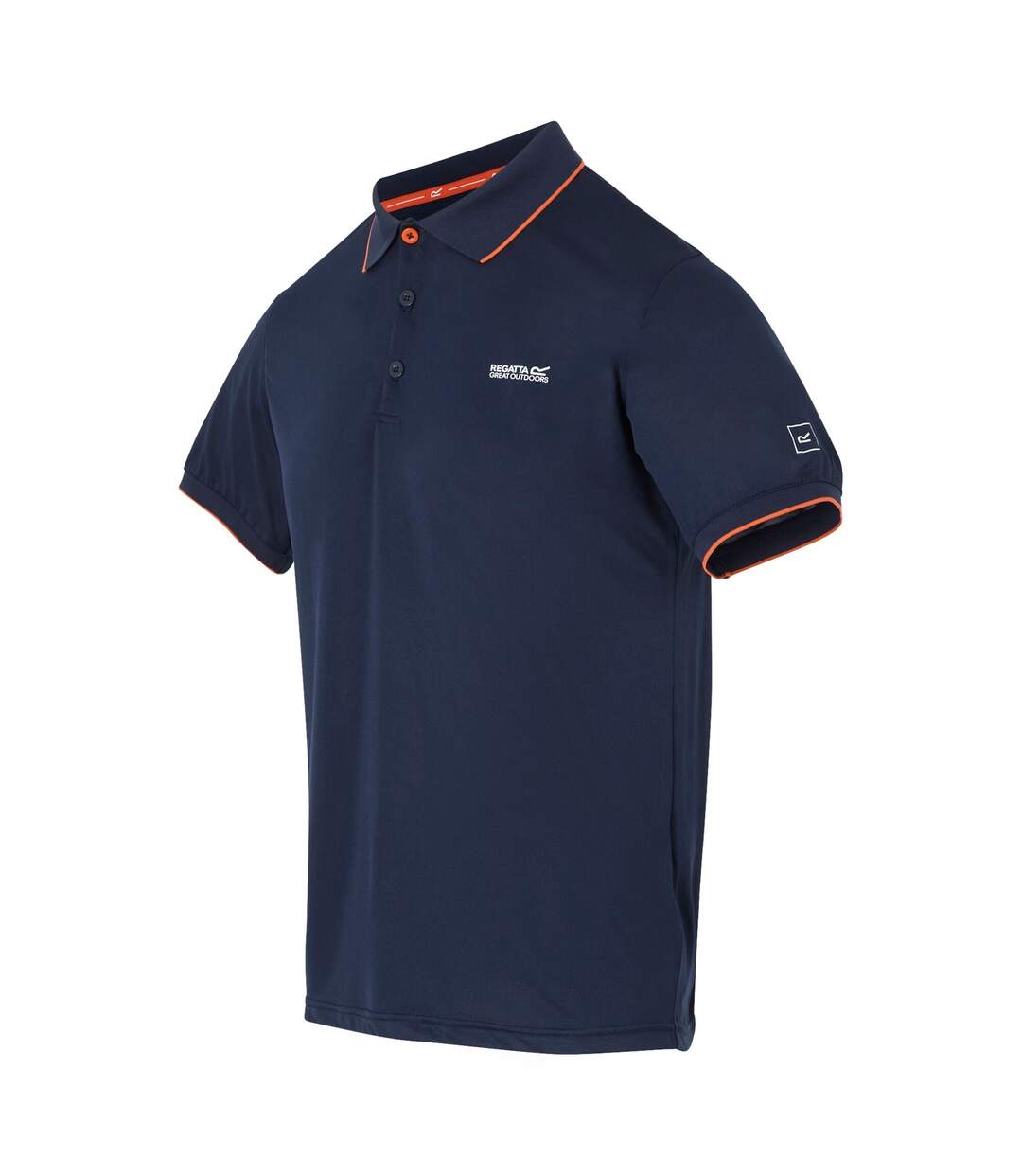 Polo remex homme bleu marine / orange sanguine uni Regatta-3