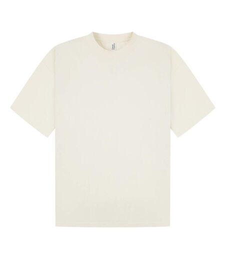 T-shirt oversize unisexe adulte en coton peigné ringspun à encolure allongée écru Casual Classics