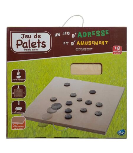 Jeu de Palets en Bois 70x70cm Beige