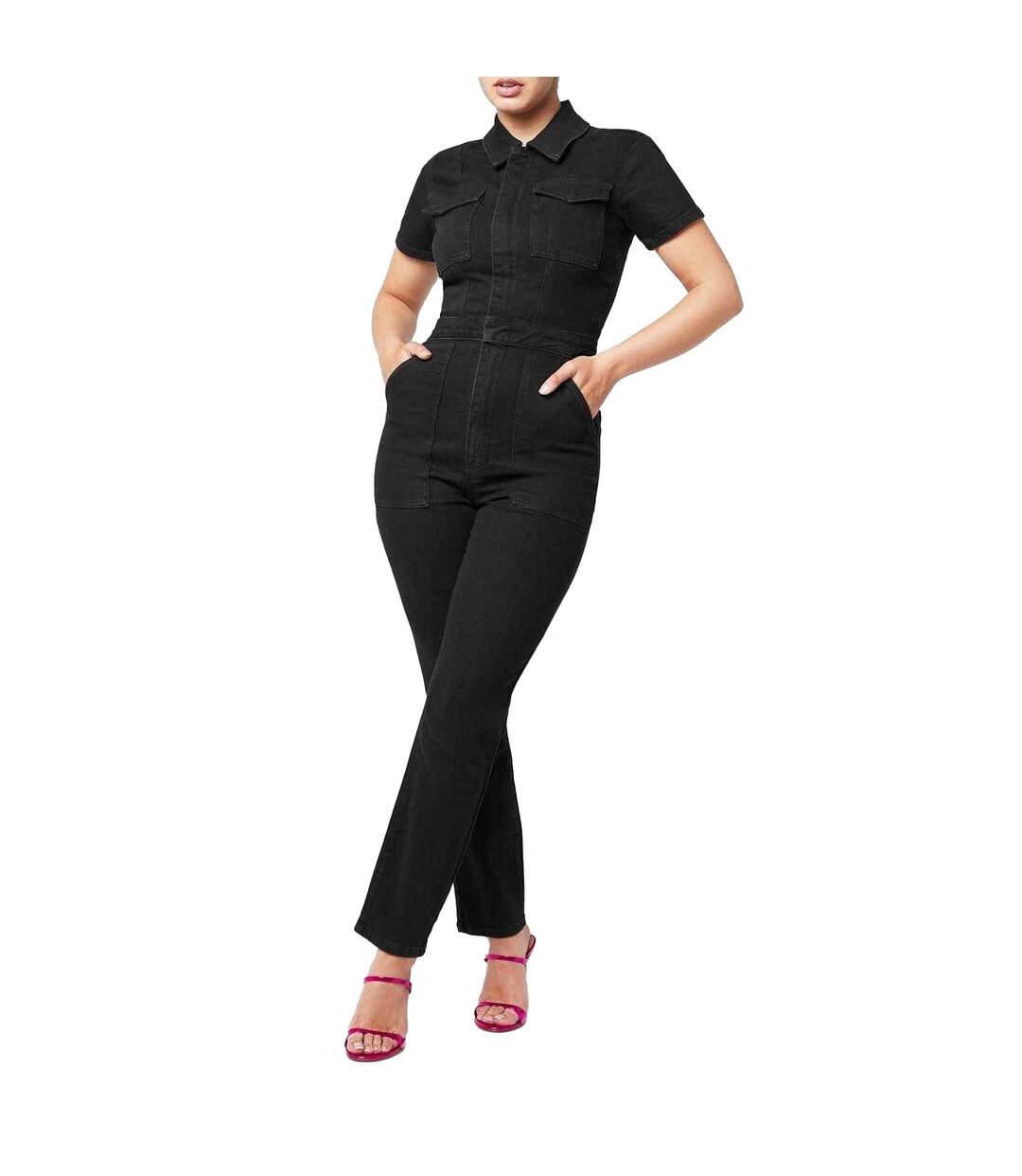 Combinaison Manches Courtes Femme Noir Good American-3