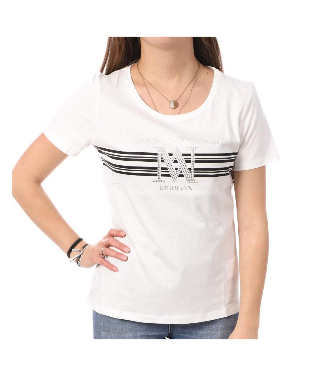 T-shirt Blanc Femme Morgan DONNA - S-1