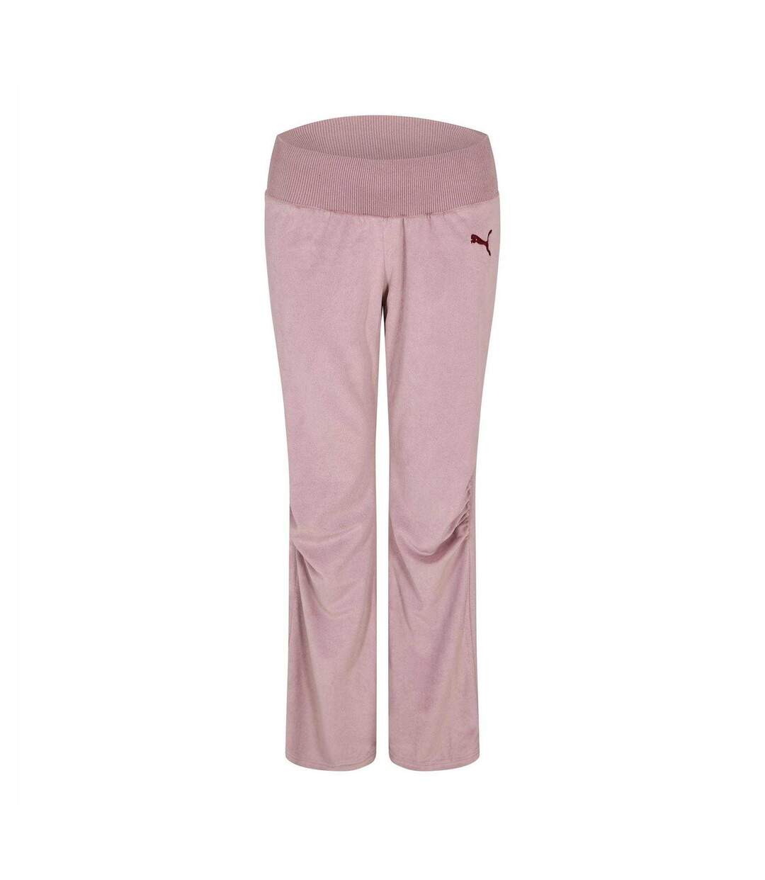 Womens/ladies Brushed Fleece Jogging Bottoms Pink Puma-1