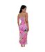 Robe Mi-longue Soirée Femme Rose Imprimé AX Paris-3