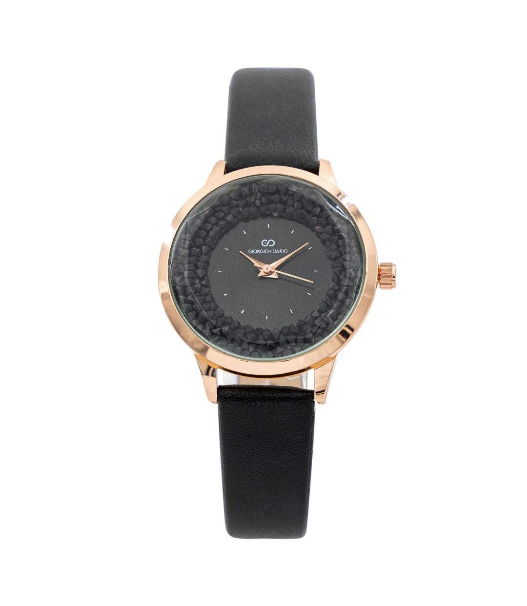 Montre Femme Noir avec Strass GIORGIO