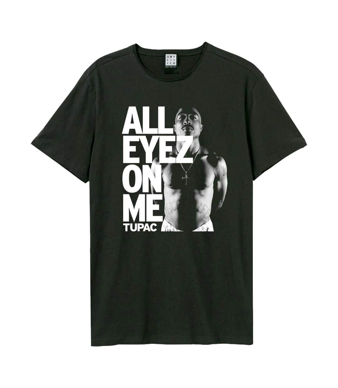 T-shirt All Eyes On Me Adulte Anthracite Blanc Amplified-1
