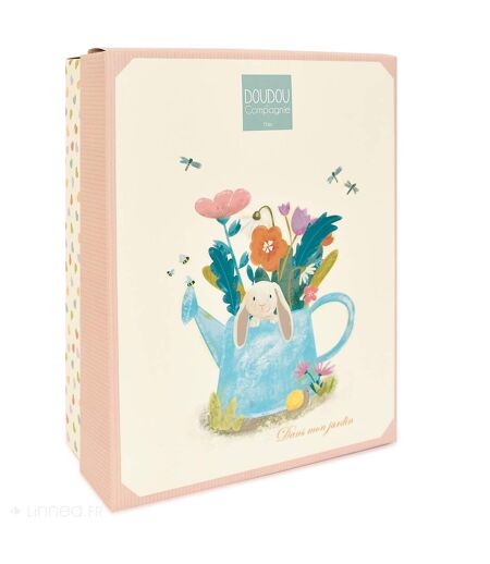 Doudou attache-sucette lapin Ciboulette polyester collection DANS MON JARDIN