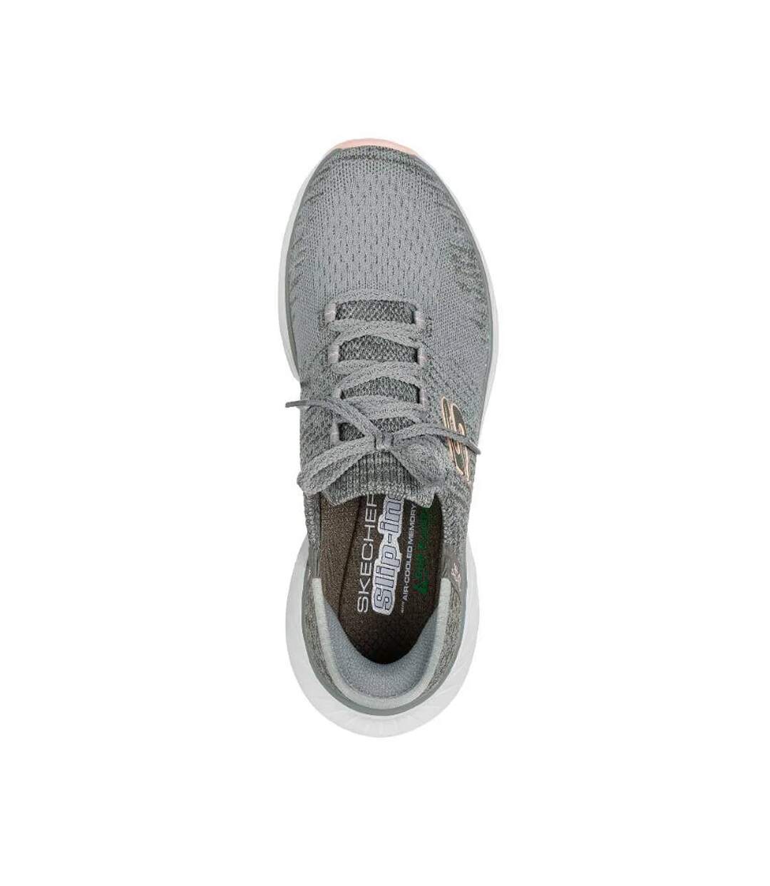 Womens/ladies Edgeride Slip-in Trainers Grey Peach Skechers-4