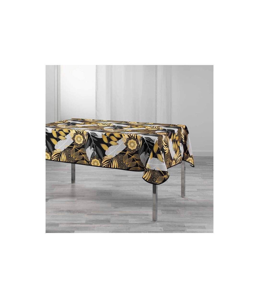 Nappe Imprimée Hannae 150x300cm Noir-1