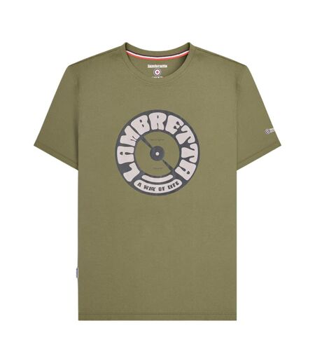 T-shirt Style Disque Vinyle Homme Kaki Lambretta