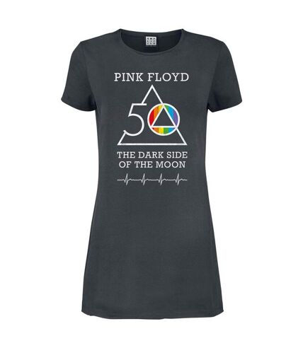 Womens/ladies 50th anniversary pink floyd shirt dress charcoal Amplified