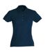 Womens/ladies Plain Polo Shirt Dark Navy Clique-1