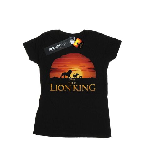 Disney T-shirt en coton avec logo Sunset du Roi Lion Womens/Ladies (Noir) - UTBI25082