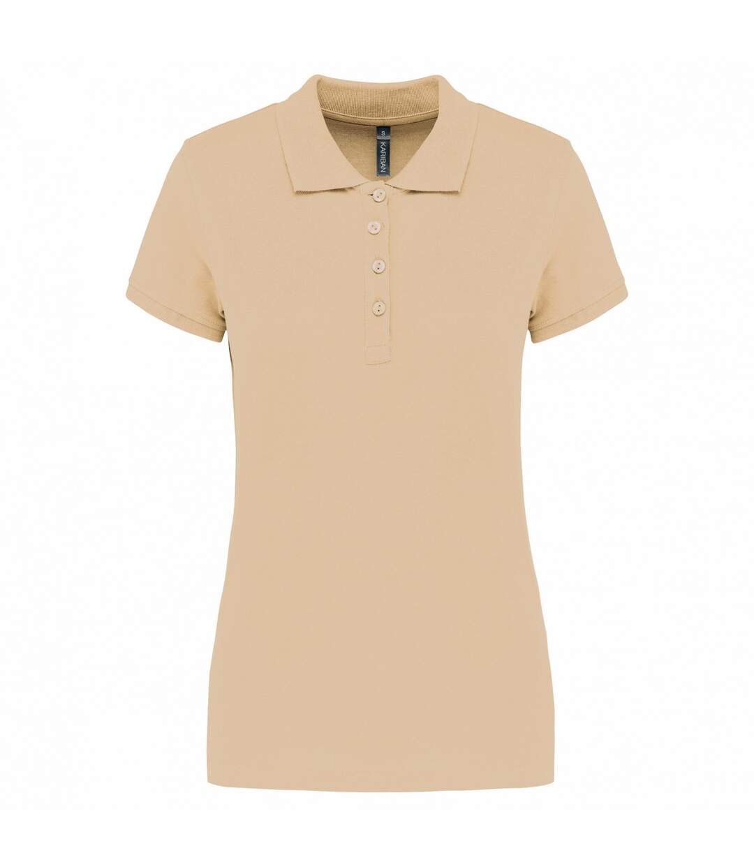 Womens/ladies pique polo shirt light sand Kariban