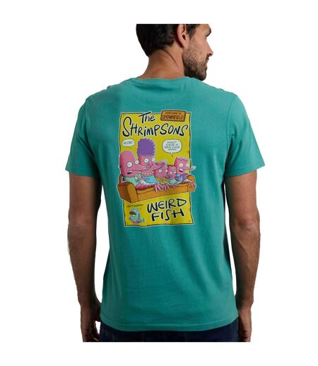 Mens shrimpsons back print t-shirt viridis Weird Fish