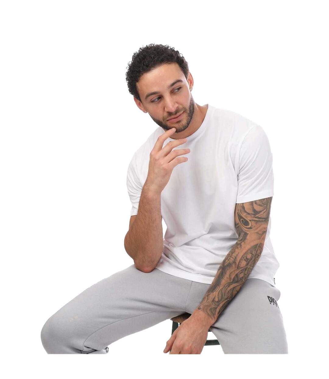 T-shirt homme blanc DKNY-3
