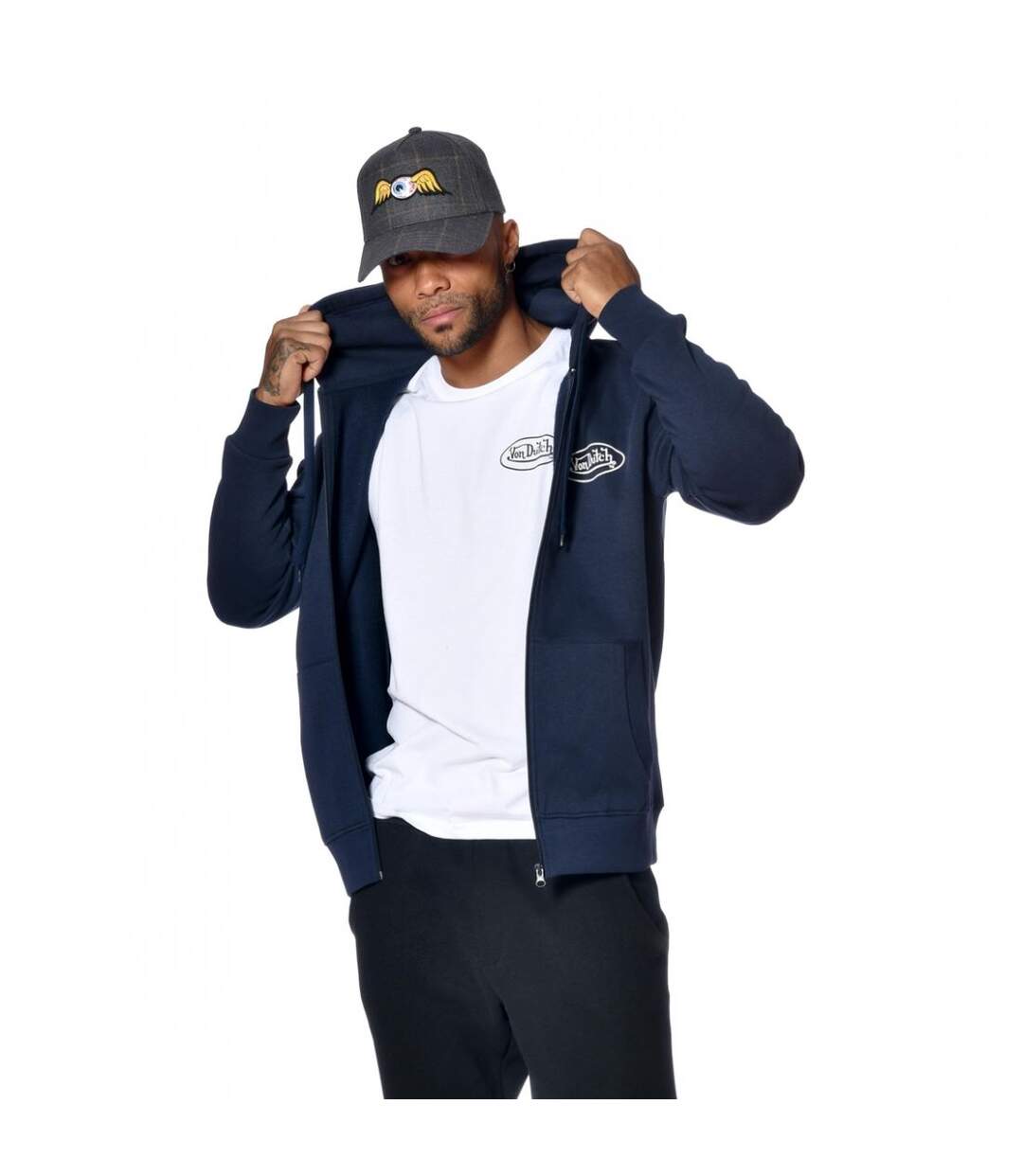 Sweat Von Dutch homme zippé à capuche imprimé devant Sliman-5