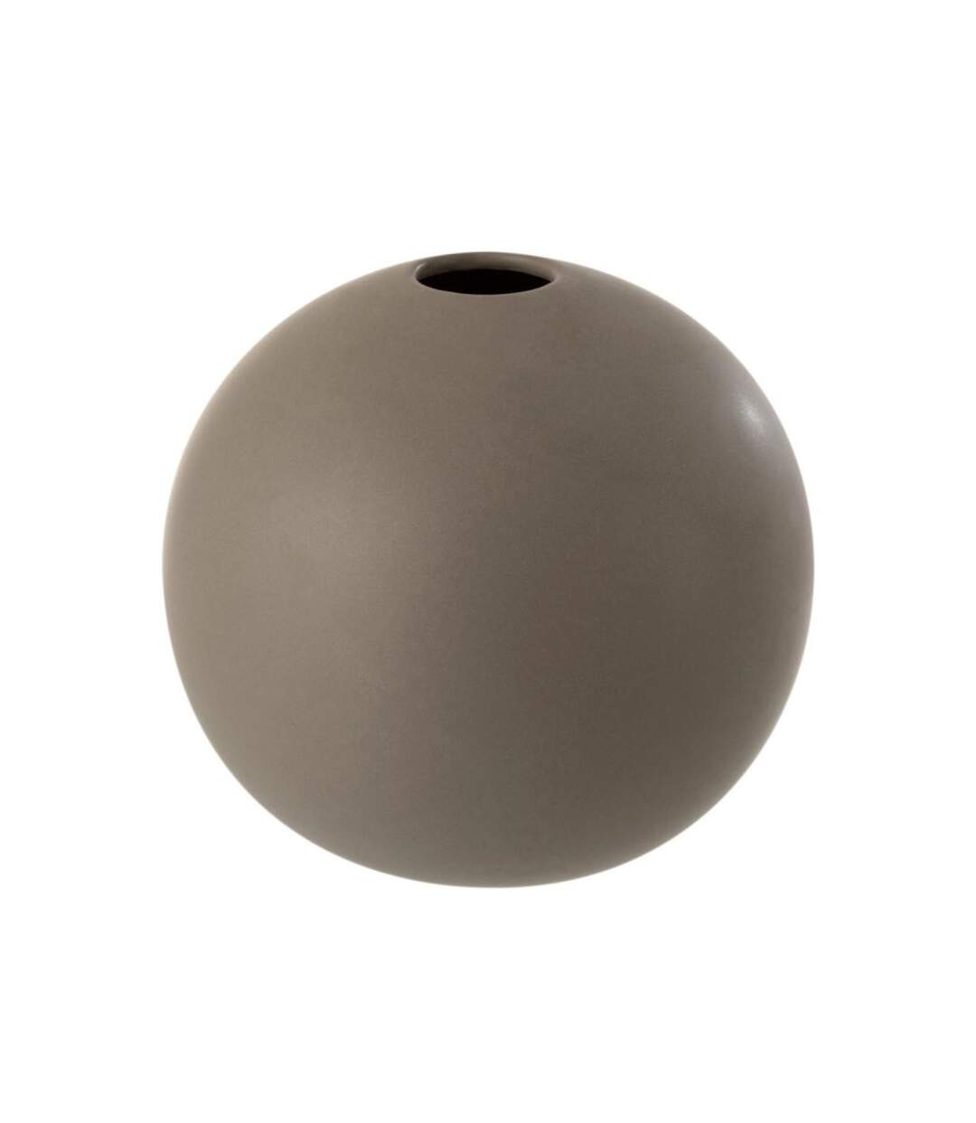 Paris Prix - Vase Design boule Céramique 18cm Gris Foncé-1