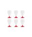 Lot de 6 Verres à Vin Réutilisable Plastique 18cl Rouge-1