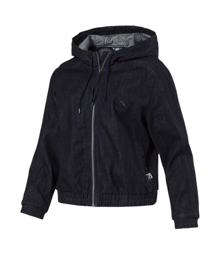 Womens/ladies T7 Denim Track Jacket Black Puma
