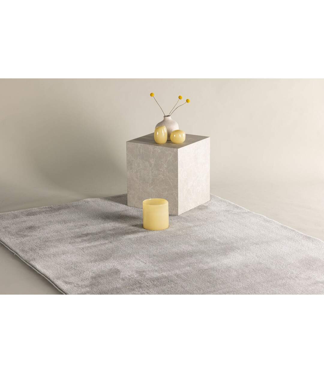 Tapis Design Uni Blanca 160x230cm Gris Clair-4