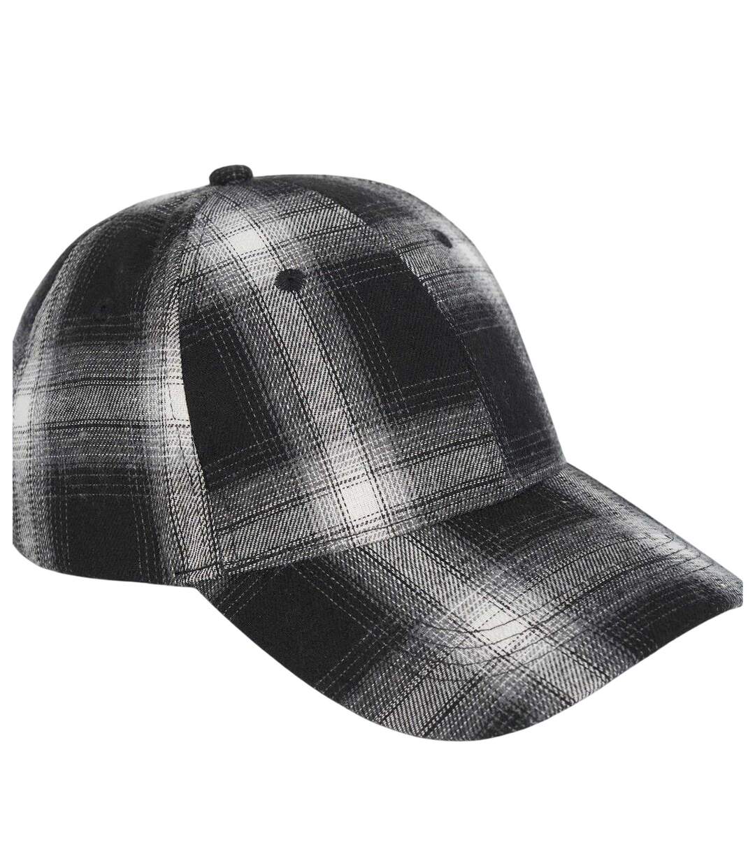 Casquette De Baseball Décontracté Motif/style Motif Écossais Homme Noir Blanc À Carreaux Brave Soul-4