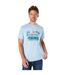 Mens adventure print t-shirt blue Maine