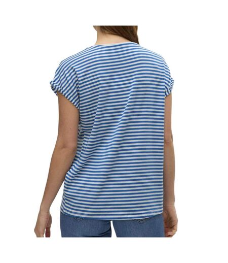 T-shirt bleu/blanc femme vero moda mava - l