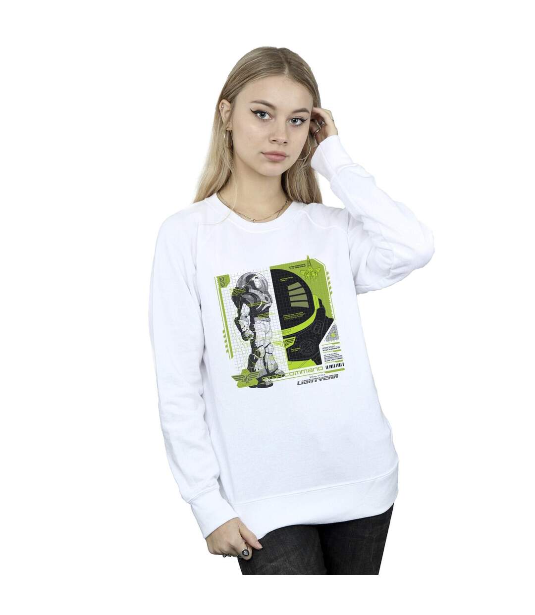 Disney Sweatshirt Lightyear Buzz Tech Panel Femme/Ladies (Blanc) - UTBI25030-2