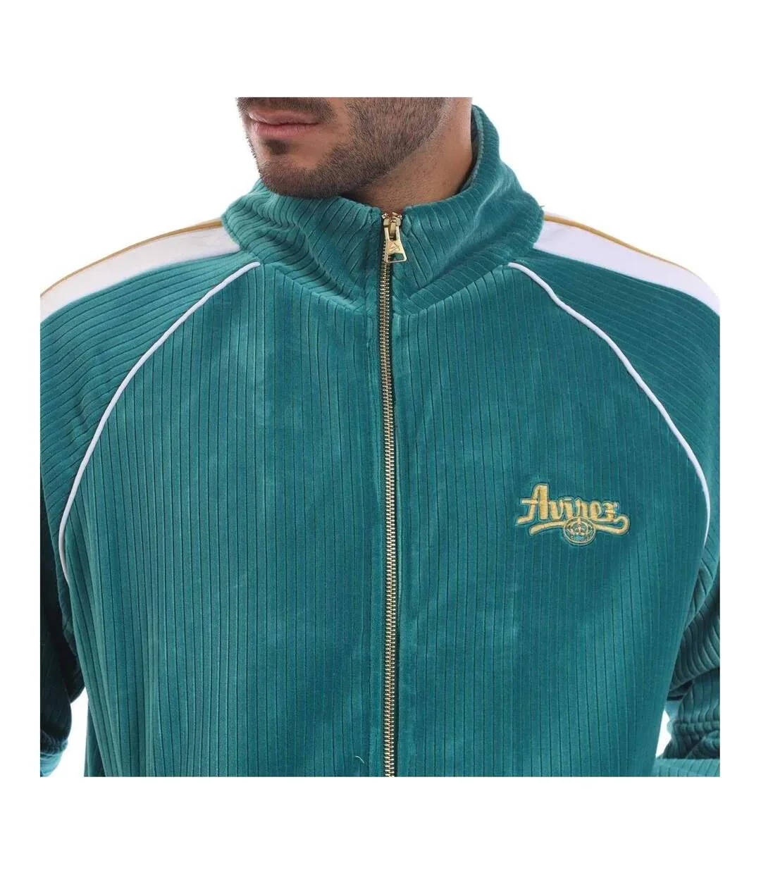 Mens Kings Embroidered Corduroy Track Jacket Green Avirex-4