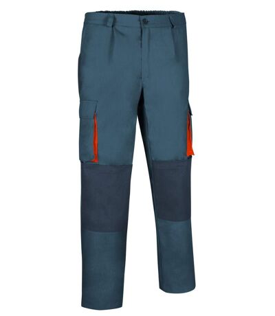 Pantalon de travail multipoches - Homme - DARKO - gris ciment - charbon et orange