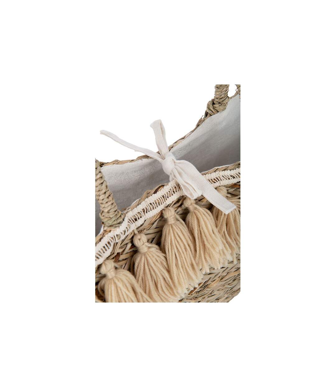 Sac de Plage Pompons 50cm Naturel & Beige-2