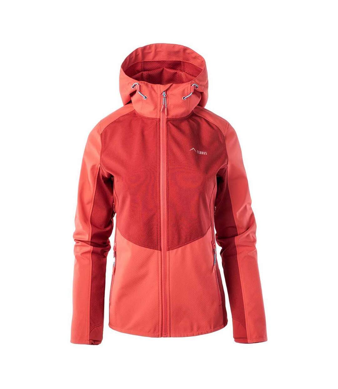 Veste softshell envisat femme rouge / hibiscus / bleu turquoise Elbrus