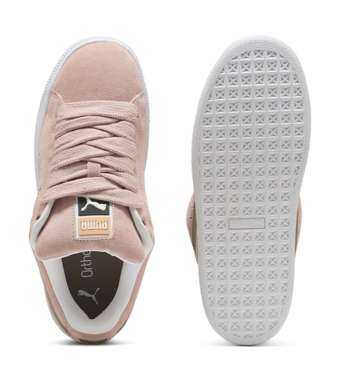 Womens/ladies Xl Leo Leopard Print Suede Trainers Pink White Puma-3
