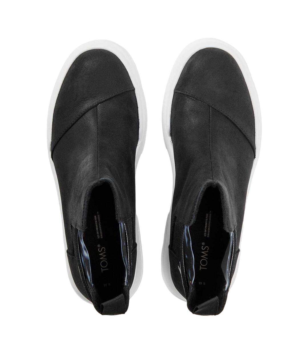Womens/ladies Logo Leather Low Cut Boots Black Toms-3