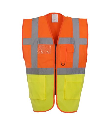 Gilet haute visibilité executive adulte orange fluo / jaune fluo Yoko
