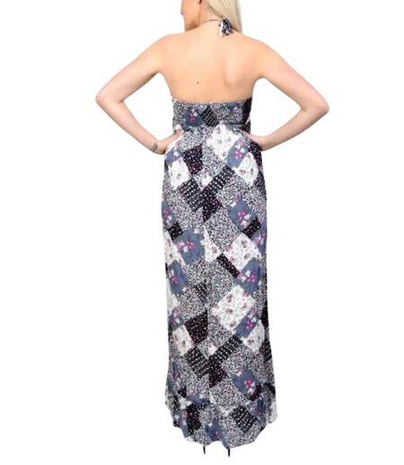 Robe longue bustier fleurie bleue - Chic et élégante pour vos sorties d'été