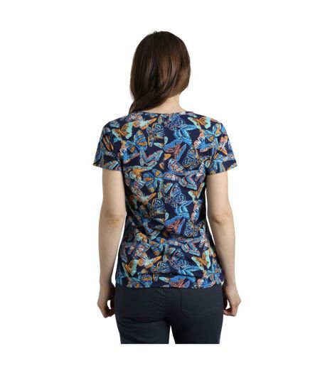Womens/ladies merica butterflies jersey t-shirt dark blue Weird Fish