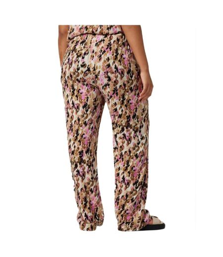 Pantalon beige à motifs femme vero moda curve easy hw wide