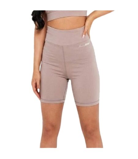 Womens/ladies Ruched Cycling Shorts Mocha Missy Empire