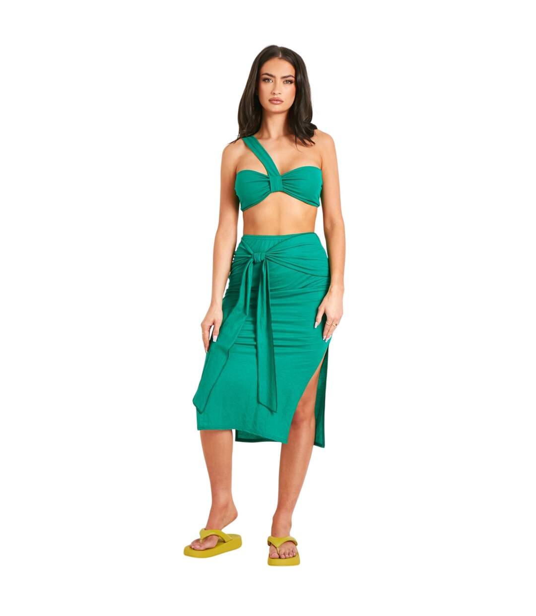 Jupe Mi-longue Femme Vert Missy Empire-1