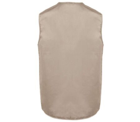 Gilet sans manches multipoches polycoton - Unisexe - WK609 - beige