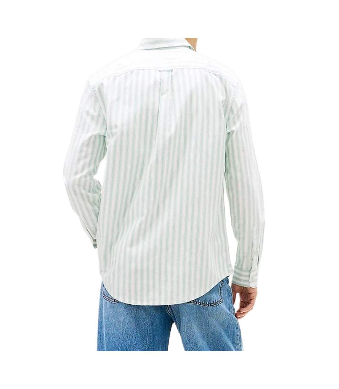 Chemise vert/beige homme tommy hilfiger tjm reg stripe-2