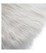Tapis de Salon Fourrure Cercle 90cm Blanc-2