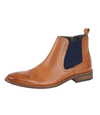 Roamers Mens Leather Ankle Boots (Tan)