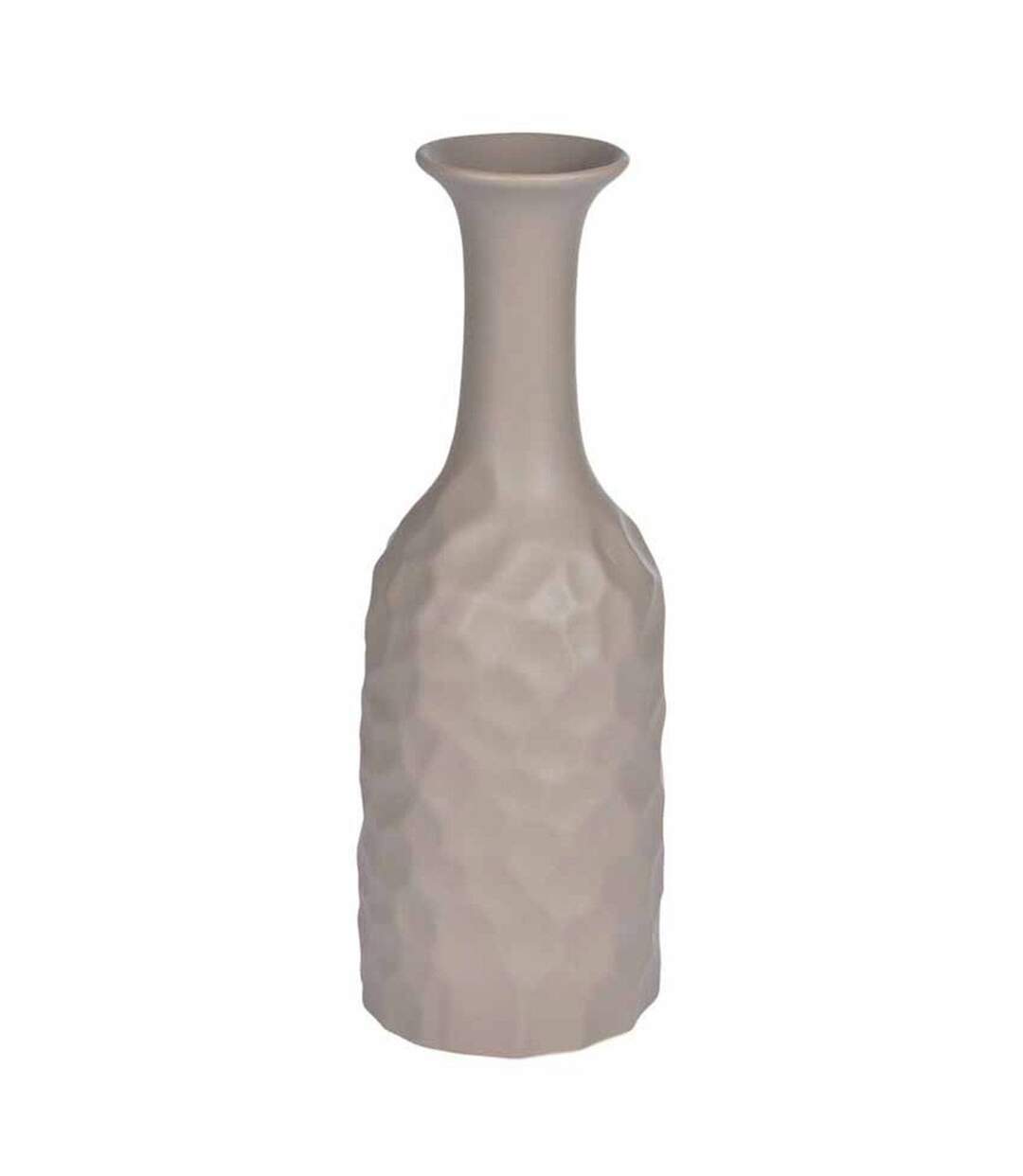 Vase Déco en Céramique Martelé 30cm Taupe-1