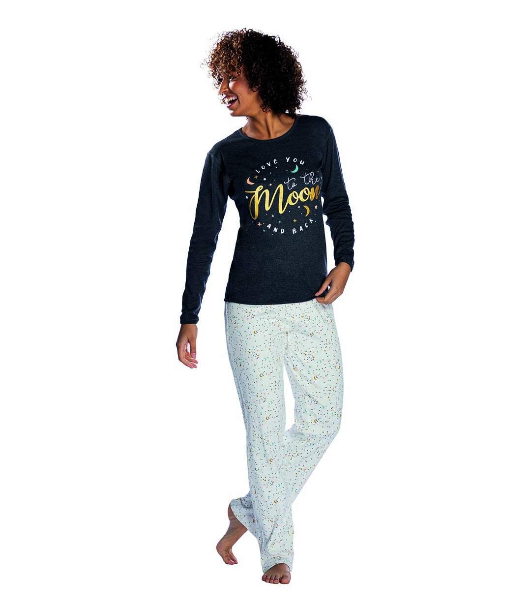 Pyjama COTON MELISSA BROWN DISCO REVERSIBLE GRIS