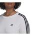 Haut Manches Longues Motif/style 3 Rayures Femme Blanc Adidas-4