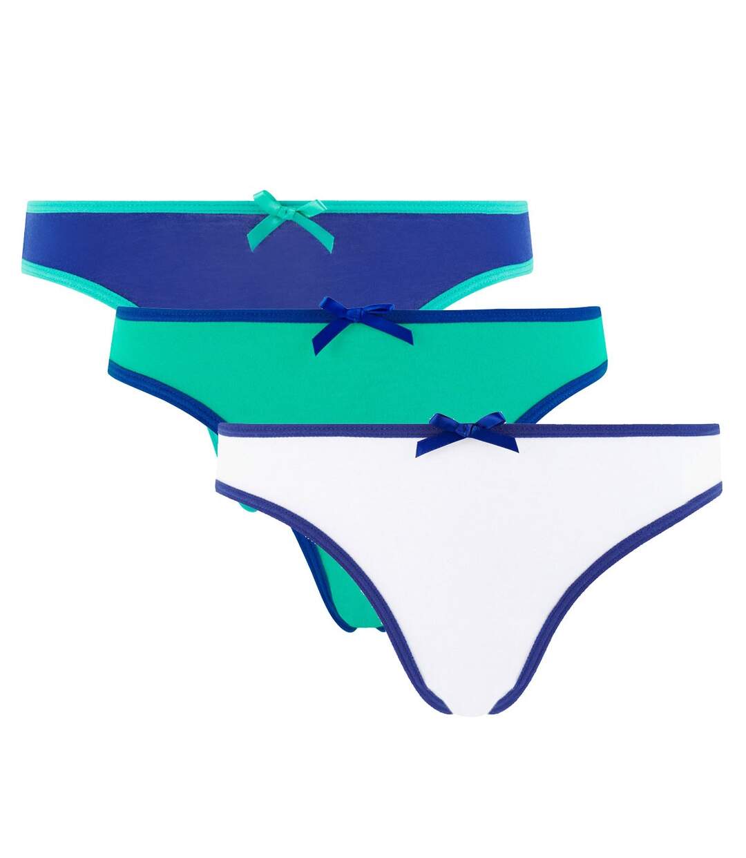 Lot de 3 slips girl blanc, menthe & bleu Summer