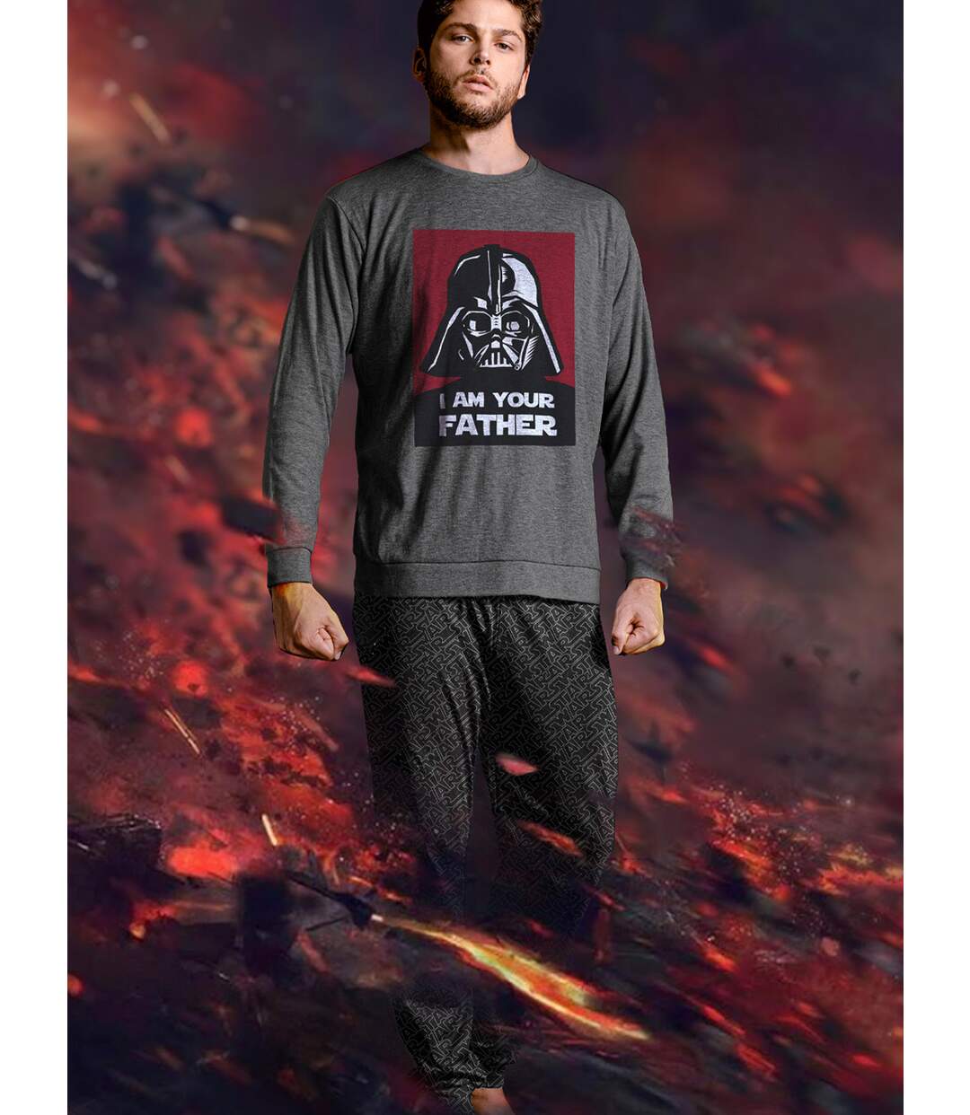 Pyjama tenue d'intérieur pantalon et haut Father Star Wars Admas-3