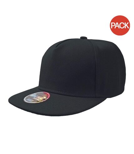 Lot de 2  casquettes visière plate adulte noir Atlantis